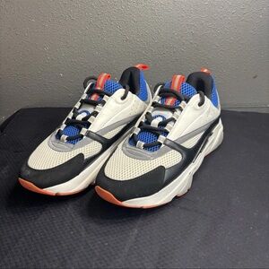 Dior B22 White Orange Blue Mens Reflective Sneakers - Size 45